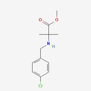 molecular formula C12H16ClNO2 B1419164 Methyl 2-{[(4-chlorophenyl)methyl]amino}-2-methylpropanoate CAS No. 1157807-51-6