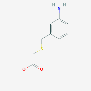 molecular formula C10H13NO2S B1419165 Methyl 2-{[(3-aminophenyl)methyl]sulfanyl}acetate CAS No. 528883-59-2