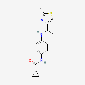 N-(4-{[1-(2-methyl-1,3-thiazol-4-yl)ethyl]amino}phenyl)cyclopropanecarboxamide