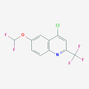 molecular formula C11H5ClF5NO B1419181 4-Chloro-6-(difluoromethoxy)-2-(trifluoromethyl)quinoline CAS No. 1156276-51-5