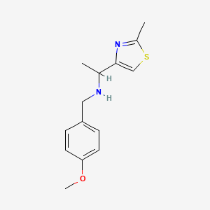 molecular formula C14H18N2OS B1419193 N-(4-methoxybenzyl)-1-(2-methyl-1,3-thiazol-4-yl)ethanamine CAS No. 921102-37-6
