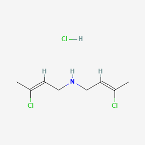 molecular formula C8H14Cl3N B1419211 双-(3-氯丁-2-烯基)-胺盐酸盐 CAS No. 66087-36-3