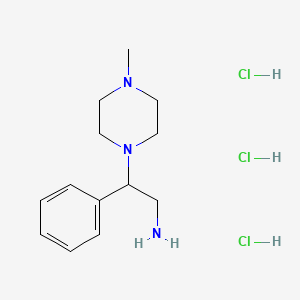 molecular formula C13H22ClN3 B1419221 2-(4-Methyl-piperazin-1-yl)-2-phenyl-ethylamine trihydrochloride CAS No. 1185304-06-6