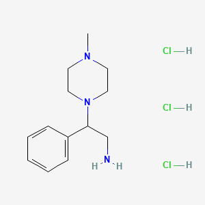 molecular formula C13H24Cl3N3 B1419221 2-(4-Methyl-piperazin-1-yl)-2-phenyl-ethylamine trihydrochloride CAS No. 1185304-06-6