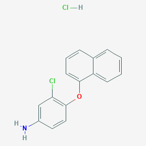 molecular formula C16H13Cl2NO B1419222 3-Chloro-4-(1-naphthyloxy)aniline hydrochloride CAS No. 87170-22-7