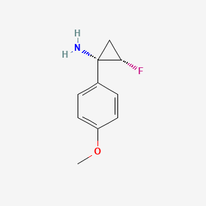 molecular formula C10H12FNO B14192237 Cyclopropanamine, 2-fluoro-1-(4-methoxyphenyl)-, (1S,2S)- CAS No. 834155-44-1