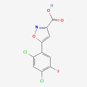 molecular formula C10H4Cl2FNO3 B1419225 5-(2,4-Dichloro-5-fluorophenyl)isoxazole-3-carboxylic acid CAS No. 763109-73-5