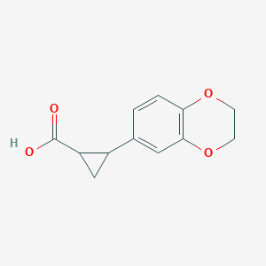 molecular formula C12H12O4 B1419238 2-(2,3-Dihydro-1,4-benzodioxin-6-yl)cyclopropane-1-carboxylic acid CAS No. 1157698-08-2