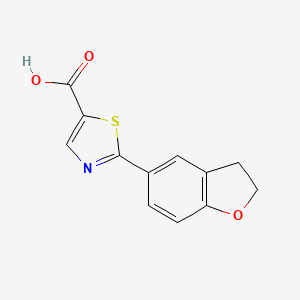 molecular formula C12H9NO3S B1419246 2-(2,3-Dihydro-1-benzofuran-5-yl)-1,3-thiazole-5-carboxylic acid CAS No. 1157331-90-2