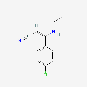 molecular formula C11H11ClN2 B1419252 (E)-3-(4-chlorophenyl)-3-(ethylamino)prop-2-enenitrile CAS No. 949791-75-7