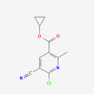 molecular formula C11H9ClN2O2 B14192543 Cyclopropyl 6-chloro-5-cyano-2-methylpyridine-3-carboxylate CAS No. 919354-28-2