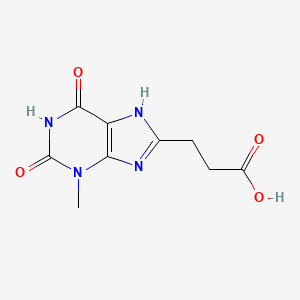 molecular formula C9H10N4O4 B1419262 3-(3-methyl-2,6-dioxo-2,3,6,7-tetrahydro-1H-purin-8-yl)propanoic acid CAS No. 857228-20-7