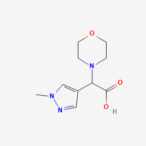 molecular formula C10H15N3O3 B1419263 2-(1-methyl-1H-pyrazol-4-yl)-2-(morpholin-4-yl)acetic acid CAS No. 1218541-76-4