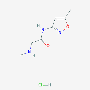 molecular formula C7H12ClN3O2 B1419269 N-(5-methyl-1,2-oxazol-3-yl)-2-(methylamino)acetamide hydrochloride CAS No. 1171599-22-6