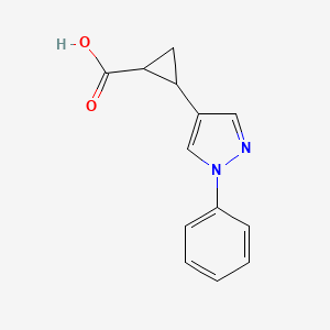2-(1-phenyl-1H-pyrazol-4-yl)cyclopropane-1-carboxylic acid