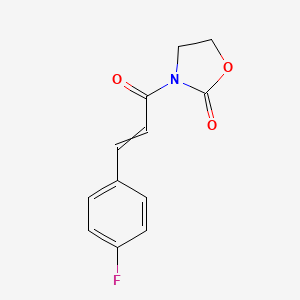 molecular formula C12H10FNO3 B14192790 3-[3-(4-Fluorophenyl)acryloyl]-1,3-oxazolidin-2-one CAS No. 918496-99-8
