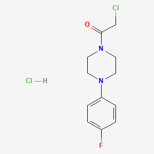 molecular formula C12H15Cl2FN2O B1419280 1-(Chloroacetyl)-4-(4-fluorophenyl)piperazine hydrochloride CAS No. 1073059-28-5