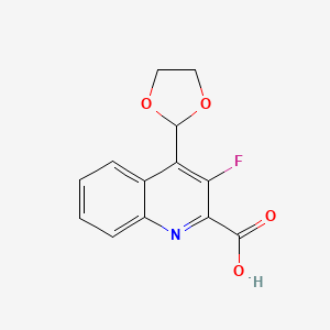 molecular formula C13H10FNO4 B14192834 2-Quinolinecarboxylic acid, 4-(1,3-dioxolan-2-yl)-3-fluoro- CAS No. 834884-27-4