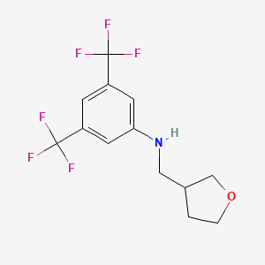 molecular formula C13H13F6NO B1419289 N-(oxolan-3-ylmethyl)-3,5-bis(trifluoromethyl)aniline CAS No. 1114822-65-9