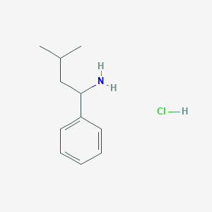 molecular formula C11H18ClN B1419291 3-Methyl-1-phenylbutan-1-amine hydrochloride CAS No. 91338-97-5