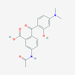 molecular formula C18H18N2O5 B014193 4'-Acetamido-2'-carboxy-4-dimethylamino-2-hydroxybenzophenone CAS No. 166442-36-0