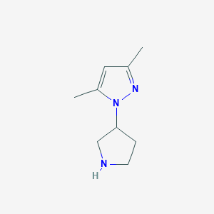 molecular formula C9H15N3 B1419300 3,5-Dimethyl-1-pyrrolidin-3-yl-1H-pyrazole CAS No. 1177347-39-5