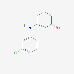 molecular formula C13H14ClNO B1419309 3-[(3-Chloro-4-methylphenyl)amino]cyclohex-2-en-1-one CAS No. 1217862-35-5