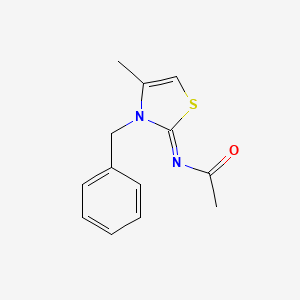 molecular formula C13H14N2OS B14193143 Acetamide, N-[4-methyl-3-(phenylmethyl)-2(3H)-thiazolylidene]- CAS No. 832724-99-9