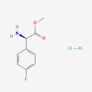 molecular formula C9H11ClFNO2 B1419315 (R)-Methyl 2-amino-2-(4-fluorophenyl)acetate hydrochloride CAS No. 439213-22-6
