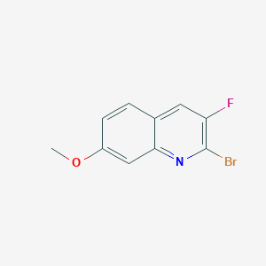 molecular formula C10H7BrFNO B14193183 Quinoline, 2-bromo-3-fluoro-7-methoxy- CAS No. 834884-03-6