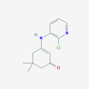 molecular formula C13H15ClN2O B1419321 3-[(2-Chloropyridin-3-yl)amino]-5,5-dimethylcyclohex-2-en-1-one CAS No. 1217862-29-7