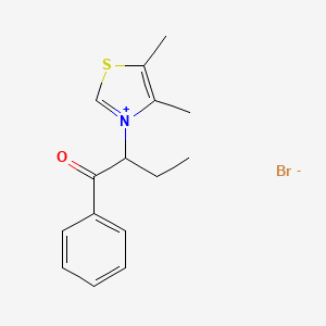 molecular formula C15H18BrNOS B14193223 Thiazolium, 3-(1-benzoylpropyl)-4,5-dimethyl-, bromide CAS No. 859158-10-4