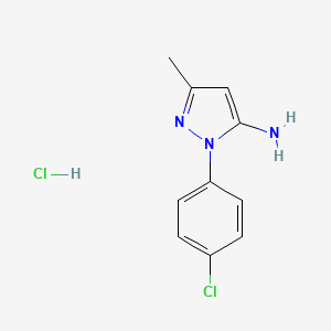 molecular formula C10H11Cl2N3 B1419337 1-(4-chlorophenyl)-3-methyl-1H-pyrazol-5-amine hydrochloride CAS No. 1177349-55-1