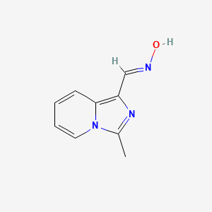 molecular formula C9H9N3O B1419345 N-({3-methylimidazo[1,5-a]pyridin-1-yl}methylidene)hydroxylamine CAS No. 1050910-80-9