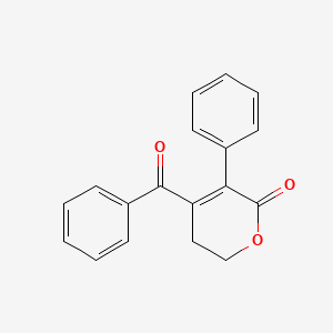 molecular formula C18H14O3 B14193543 2H-Pyran-2-one, 4-benzoyl-5,6-dihydro-3-phenyl- CAS No. 870002-29-2