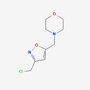 molecular formula C9H13ClN2O2 B1419357 4-{[3-(Chloromethyl)-1,2-oxazol-5-yl]methyl}morpholine CAS No. 953408-97-4