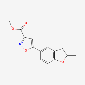 molecular formula C14H13NO4 B1419362 Methyl 5-(2-methyl-2,3-dihydro-1-benzofuran-5-yl)isoxazole-3-carboxylate CAS No. 1105191-54-5