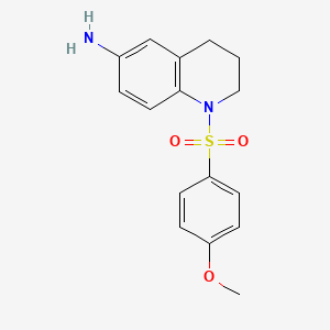 molecular formula C16H18N2O3S B1419364 1-[(4-Methoxyphenyl)sulfonyl]-1,2,3,4-tetrahydroquinolin-6-amine CAS No. 1171141-87-9