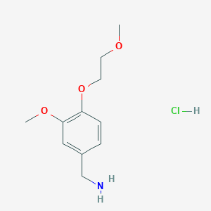 molecular formula C11H18ClNO3 B1419370 [3-甲氧基-4-(2-甲氧基乙氧基)苯基]甲胺盐酸盐 CAS No. 1171624-38-6