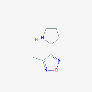 molecular formula C7H11N3O B1419388 3-甲基-4-吡咯烷-2-基-1,2,5-恶二唑 CAS No. 936940-68-0
