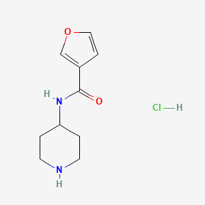 molecular formula C10H15ClN2O2 B1419391 N-(piperidin-4-yl)furan-3-carboxamide hydrochloride CAS No. 1209254-79-4