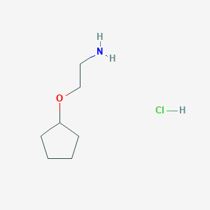 molecular formula C7H16ClNO B1419393 2-(Cyclopentyloxy)ethylamine hydrochloride CAS No. 1181457-94-2