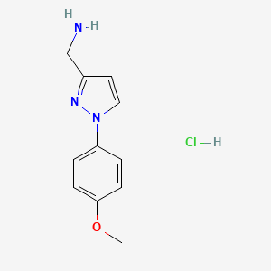molecular formula C11H14ClN3O B1419395 [1-(4-methoxyphenyl)-1H-pyrazol-3-yl]methanamine hydrochloride CAS No. 1193388-04-3