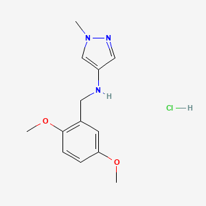 molecular formula C13H18ClN3O2 B1419399 N-[(2,5-dimethoxyphenyl)methyl]-1-methyl-1H-pyrazol-4-amine hydrochloride CAS No. 1210939-30-2
