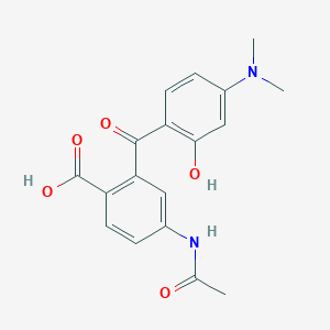 molecular formula C18H18N2O5 B014194 5'-Acetamido-2'-carboxy-4-dimethylamino-2-hydroxybenzophenone CAS No. 166442-37-1