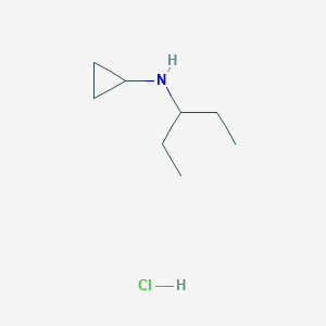 molecular formula C8H18ClN B1419406 N-(pentan-3-yl)cyclopropanamine hydrochloride CAS No. 1193389-86-4