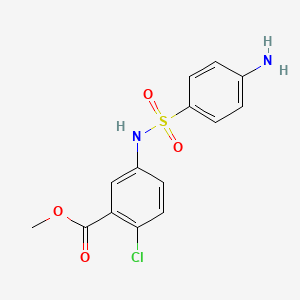 molecular formula C14H13ClN2O4S B1419407 Methyl 5-(4-aminobenzenesulfonamido)-2-chlorobenzoate CAS No. 1193390-00-9