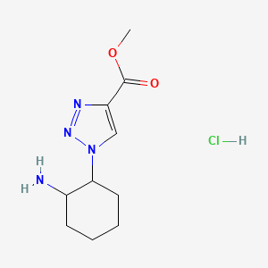 molecular formula C10H17ClN4O2 B1419409 methyl 1-(2-aminocyclohexyl)-1H-1,2,3-triazole-4-carboxylate hydrochloride CAS No. 1181515-63-8