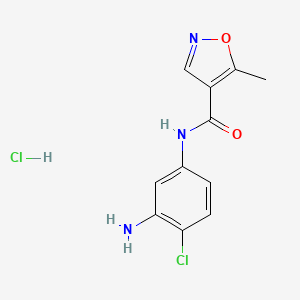 molecular formula C11H11Cl2N3O2 B1419412 N-(3-amino-4-chlorophenyl)-5-methyl-1,2-oxazole-4-carboxamide hydrochloride CAS No. 1193390-10-1