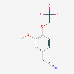molecular formula C11H10F3NO2 B1419430 2-[3-甲氧基-4-(2,2,2-三氟乙氧基)苯基]乙腈 CAS No. 1193388-12-3